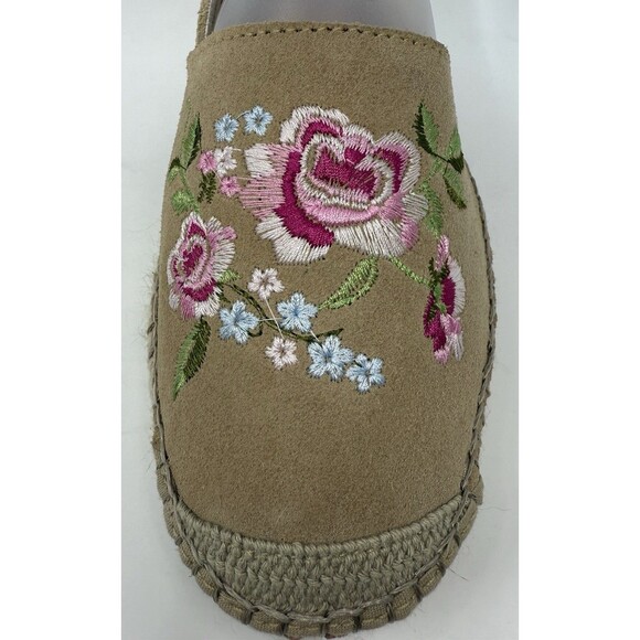 New FABIOLAS Beige Suede Floral Embroidered‎ Espadrilles Shoes 41 9.5 NWOB - Picture 4 of 9